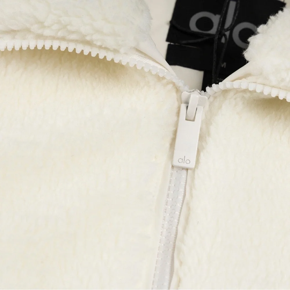 ALO Yoga Cream Teddy Sherpa Zip Jacket